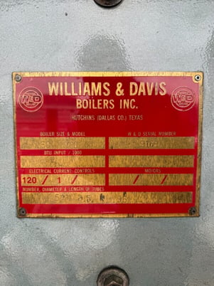 60 HP Williams & Davis, firetube boiler - Image 3