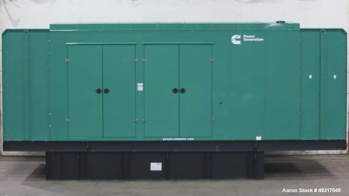 750 kW Cummins #DQCB, Diesel Generator, 1220 HP #QSK23-G7 engine, Tier 2, UL142 Fuel Tank, sound attenuated - Image 1