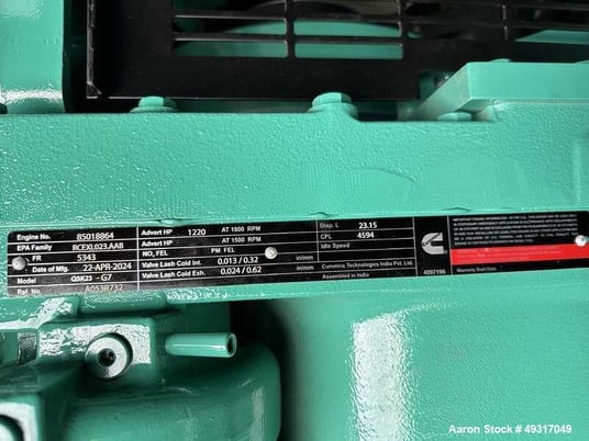 750 kW Cummins #DQCB, Diesel Generator, 1220 HP #QSK23-G7 engine, Tier 2, UL142 Fuel Tank, sound attenuated - Image 10