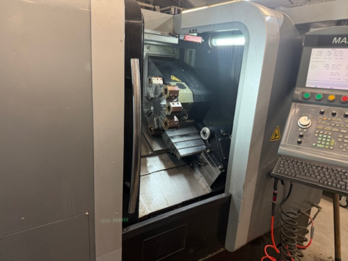 Hurco #TM-8i, slant bed CNC lathe, 20.6" swing, 23.2" centers, 2.6" bar, 14" turn diameter, 20.6" turn - Image 3