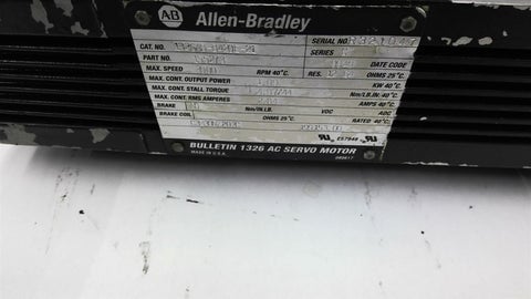 Allen-Bradley #1326AB-B420E-21-SER-C, servo motor, 3000 RPM, 12.64 ohms, 2.84 amps - Image 2