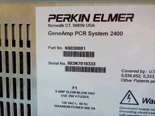 Perkin Elmer #GeneAmp-PCR-System-2400, Thermal Cycler - Image 9