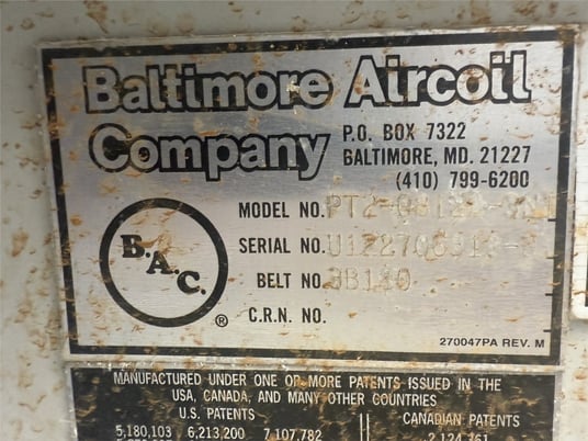 Baltimore Aircoil #PT2-0812A-3N1/PT2-1212A-3N1, Cooling Towers, 993 GPM, 6.16 psig, 2012 - Image 3