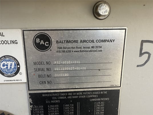 Baltimore Aircoil #PT2-0812A-3N1/PT2-1212A-3N1, Cooling Towers, 993 GPM, 6.16 psig, 2012 - Image 5