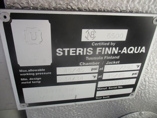Steris Finn Aqua #GLP, stainless steam sterilizer / autoclave, 292&deg;F, 45 psi - Image 8