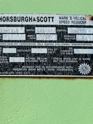 15 HP @ 1150 Input RPM, Horsburgh & Scott, 121.00 :1 Ratio, Q SN#T-2877, 1.5 service factor - Image 2