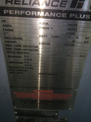 2250 HP 1800 RPM Reliance, Frame 8040, weather protected enclosure type 2, S/B, 4160 Volts - Image 2