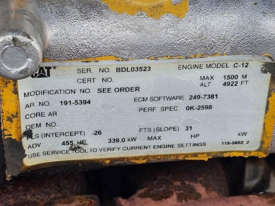 455 HP Caterpillar #C12, diesel engine, 5722 hours - Image 3