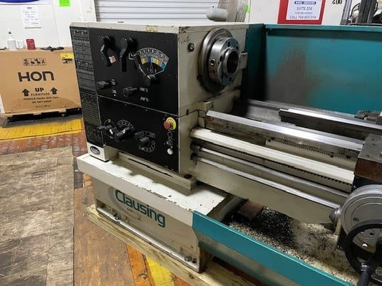 16" x 60" Clausing #CV-1660, 4-1/16"spindle hole, 26-1700 RPM, 3-jaw 12" chuck, taper attach., 2006 - Image 4