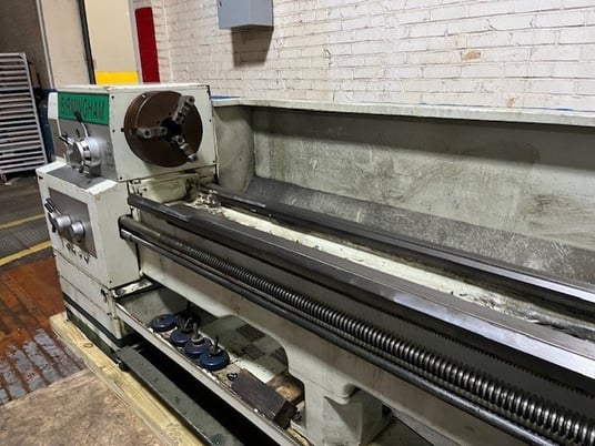 22" x 80" Birmingham #DL-2280, 3-1/16" hole, 16-1600 RPM, 3-jaw 12" chuck, taper attachment, 2002 - Image 2
