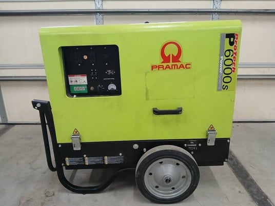 6 KW Pramac #P6000, portable diesel generator with wheel kit, 120/240 Volts, single phase, electric start - Image 1
