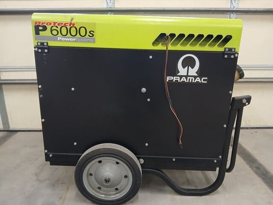 6 KW Pramac #P6000, portable diesel generator with wheel kit, 120/240 Volts, single phase, electric start - Image 2