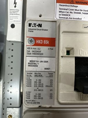 400 Amp. Eaton, PRL1A Pow-R-Line, Panelboard, 208Y/120 Volts 3PH 4W MCB Indoor Encl 42 Cir P087, New - Image 4