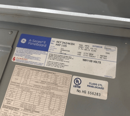 400 Amp. General Electric, AEF3424KBX, Panelboard, 208/120 Volts 3PH 4W 42Cir Indoor Encl MCB SGHA36AT0400 - Image 2
