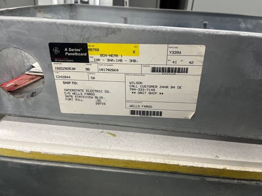 400 Amp. General Electric, AEF3424MBX, Panelboard, 480/277 Volts 3PH 4W Indoor Encl 42Cir MLO SFHA36AT0250 - Image 10