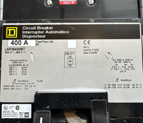 400 Amp. Square D NF, Panelboard, 480/277 Volts 3PH 4W Main LAP36400MT W/ JDL36200 30 Cir P555 - Image 4
