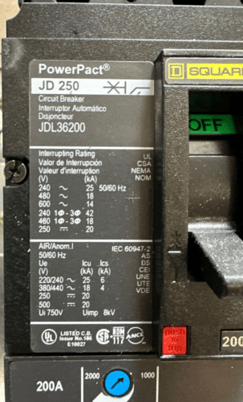 400 Amp. Square D NF, Panelboard, 480/277 Volts 3PH 4W Main LAP36400MT W/ JDL36200 30 Cir P555 - Image 7