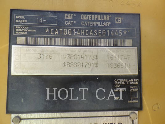 Caterpillar 14H, Motor Grader, 16299 hours, S/N: ASE01445, 2005 - Image 6