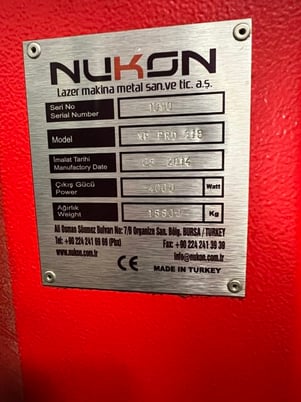 Nukon #NF-PRO-315, Fiber Laser, 4 kW - Image 5