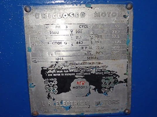 Farrel, rubber lab mill, 8 x 16" rolls, cabinet style, under slung dual drive, belt driven, dual 10 HP brake - Image 7