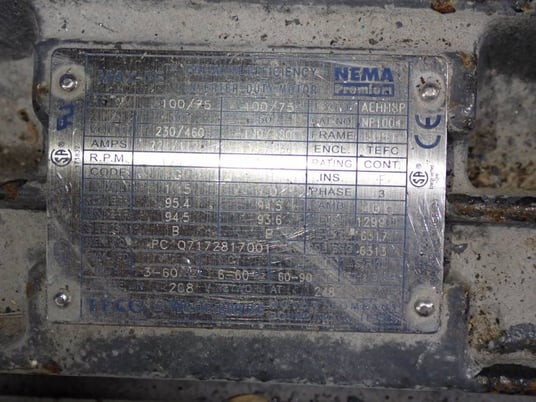100 HP 1775 RPM Westinghouse AEHH8P, Motor, Frame 405T, 3 Phase, 224/112 Amps, 230/460 Volts - Image 6