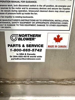 Northern Blower, size 25-2125, pressure blower, Northern Blower contact parts & wheel - Image 8