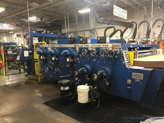 Serenco #66X130, folder gluer with 2 color Flexo & inline rotary die cutter - Image 1
