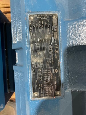 125 HP 1780 RPM Weg, Frame 404/5T, ODP, 460 Volts, RB, new surplus - Image 1