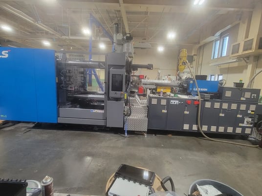 600 Ton, 60 oz., Leroy Somer Mtron #LSG-600H-i35a, horizontal plastic injection molder, 2.95" screw diameter - Image 2
