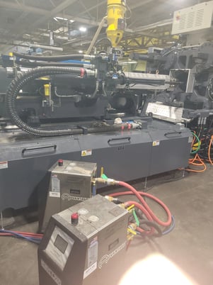 600 Ton, 60 oz., Leroy Somer Mtron #LSG-600H-i35a, horizontal plastic injection molder, 2.95" screw diameter - Image 7