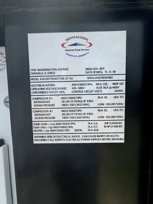 30 Ton, A.e.s #DH44TTAB, HVAC unit, 2 compressors, R-410A, 2 fans, 1 evaporator fan, 2 heater, 460 V., 2019 - Image 8