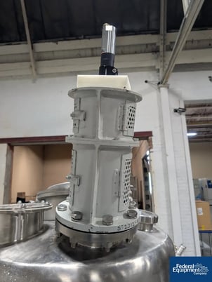 100 gallon Anish Pharma #ASPVJ-100, Mix Tank, Stainless Steel, dish top & bottom, agitator, legs, 2020 - Image 6