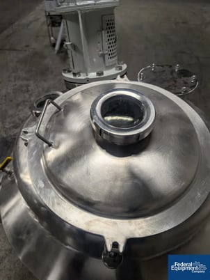 100 gallon Anish Pharma #ASPVJ-100, Mix Tank, Stainless Steel, dish top & bottom, agitator, legs, 2020 - Image 8