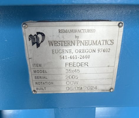 35" x 45" Western feeder, rotary airlock valve, rebuilt - Image 3