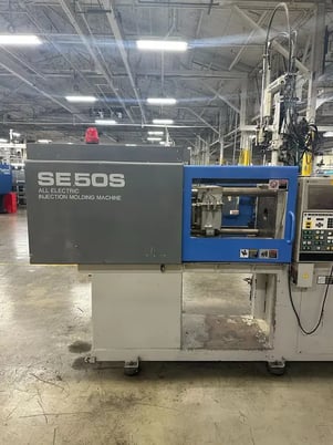 55 Ton, 1.7 oz., Sumitomo #SE50S-C110S, horizontal plastic injection molder, 23.62" daylight, 12.2" x 12.2" - Image 2