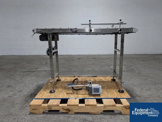 12" wide x 4.6' long, Belt Conveyor, w/ Preza Inkject Coding, EasyJet Control - Image 1