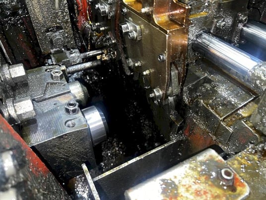 .472" x 5.23" Asahi Sunac #ST-1010, 2 die 2 blow header, 230 PPM, turntable, 2 plane straightener, 2008 - Image 4