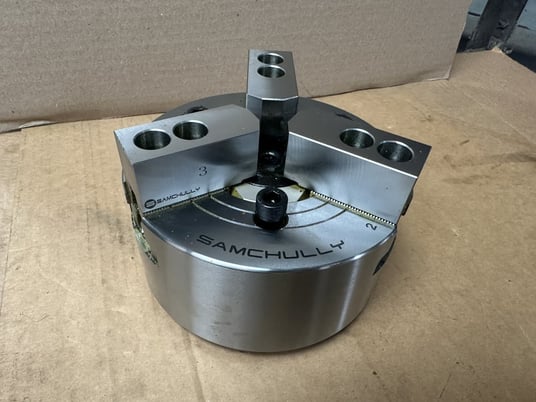 6" Samchully #MH-206V1, high speed 3-jaw hydraulic power chuck - Image 1