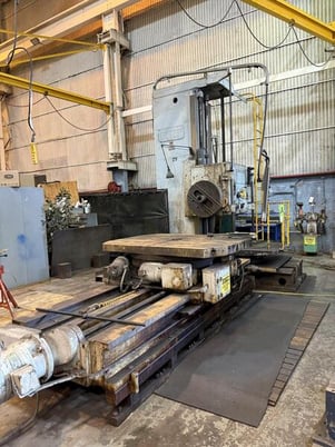 5" Cincinnati Gilbert, floor type horizontal boring mill with floor plate, 50" x 72" infeeding power rotary - Image 1