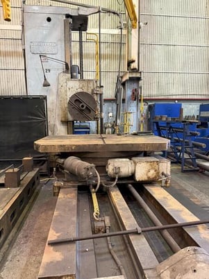 5" Cincinnati Gilbert, floor type horizontal boring mill with floor plate, 50" x 72" infeeding power rotary - Image 3