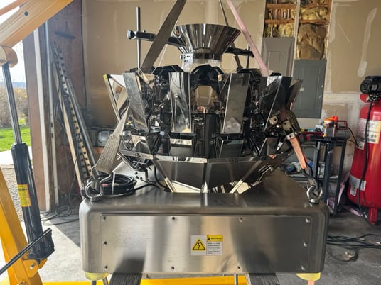 counter clock wise w/Rotary Pouch Bagger & Checkweigher, Kenwei #JW-A14S/GD8-200B, 14-Head, 10-50 BPM - Image 1