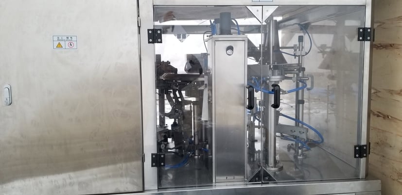 counter clock wise w/Rotary Pouch Bagger & Checkweigher, Kenwei #JW-A14S/GD8-200B, 14-Head, 10-50 BPM - Image 7