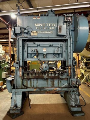 60 Ton, Minster #P2-60-48, straight side double crank, 4" stroke, 11" Shut Height, 200 SPM, variable speed - Image 2