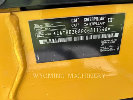 Caterpillar 308, Crawler Excavator, 5 hours, S/N: GG811546, 2025 - Image 6