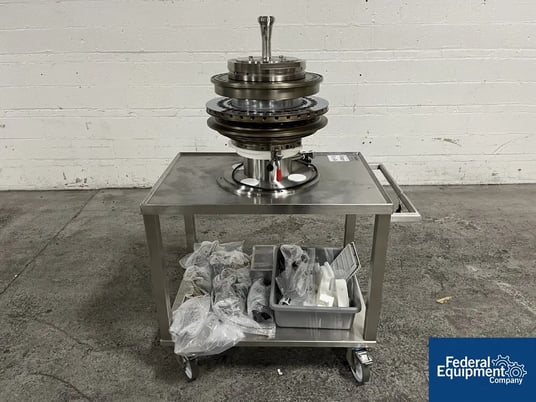 Fette #2090-36i, Tablet Press Turret, 36 Station, B tooled, keyed upper, w/ cams & die cart - Image 2