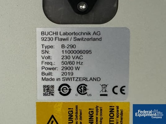 Buchi #B-290, Mini Spray Dryer, 230 VAC, CE design, glassware & nozzle atomizer, 2019 - Image 2