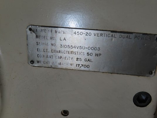 Cincinnati Milacron #450-20 dual- power, 20" x 86-1/2"table, 50 HP spindle motor, 42" X, 18" Y, 16" Z - Image 5