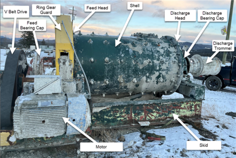 4' x 8' Denver, Skidded Ball Mill With 50 HP Motor - Image 2
