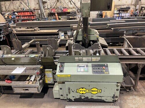 18" x 38" Hyd-Mech #V-18A, vertical band saw, 10 HP, 198" x 1.25" blade, automatic infeed, 1998 - Image 1