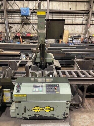 18" x 38" Hyd-Mech #V-18A, vertical band saw, 10 HP, 198" x 1.25" blade, automatic infeed, 1998 - Image 2